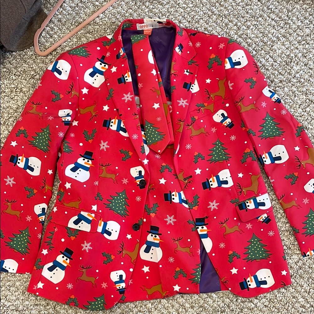 Opposuits Christmas Blazer Red Snowman Reindeer